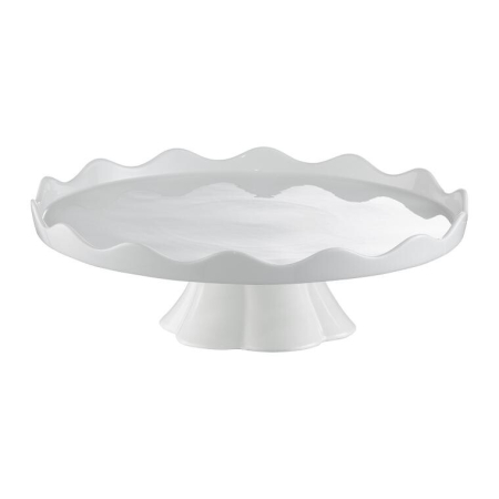 Patera na nóżce porcelanowa Crema 30 cm AMBITION